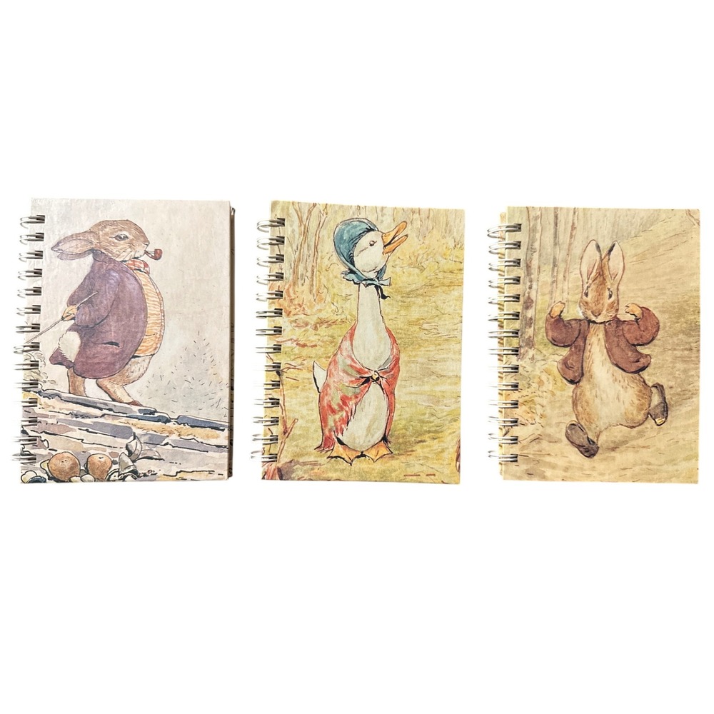 Vtg 1994 Beatrix Potter set of 3 Spiral Notebook Journal Frederick Warne & Co.